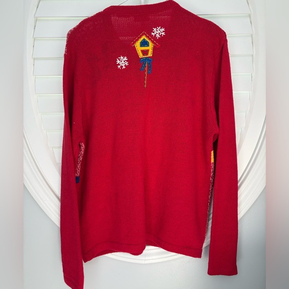 Bobbie Brooks UGLY  Christmas Sweater Large Cardigan Beaded, Sequins - Picture 9 of 12